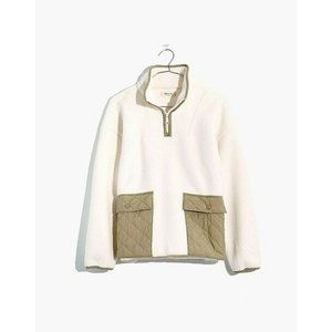 Madewell XXS (Re)sourced Fleece Quilted-Pocket Popover Jacket